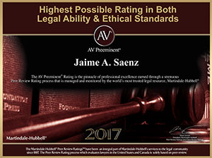 Jaime Saenz AV Certificate